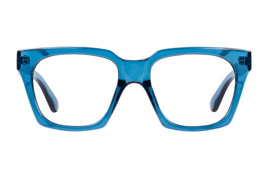 INEZ TRANSP BLUE READING GLASSES