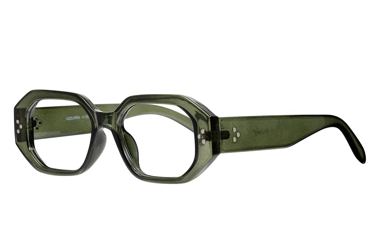 AZZURRA TRANSPARENT FORESTGREEN READING GLASSES